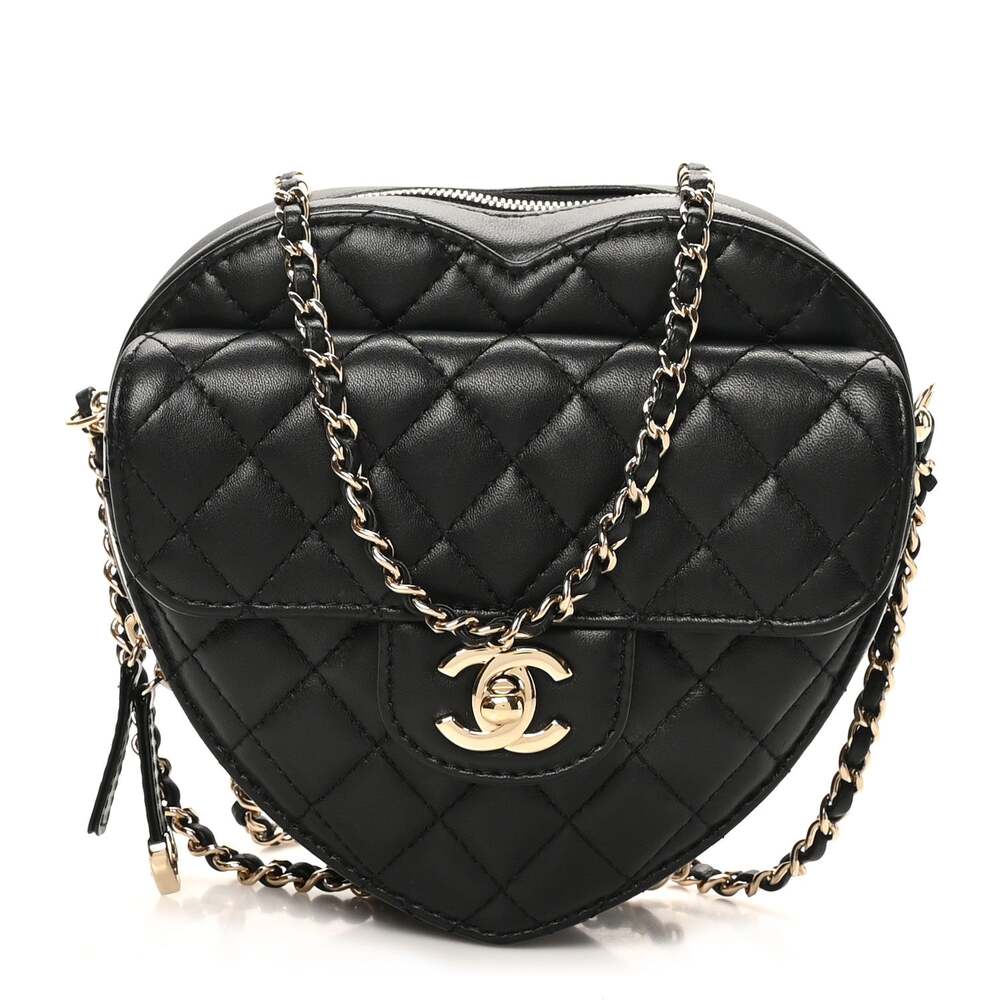 Chanel Lambskin Quilted Cc In Love #295125C73B - Picture 1 of 10